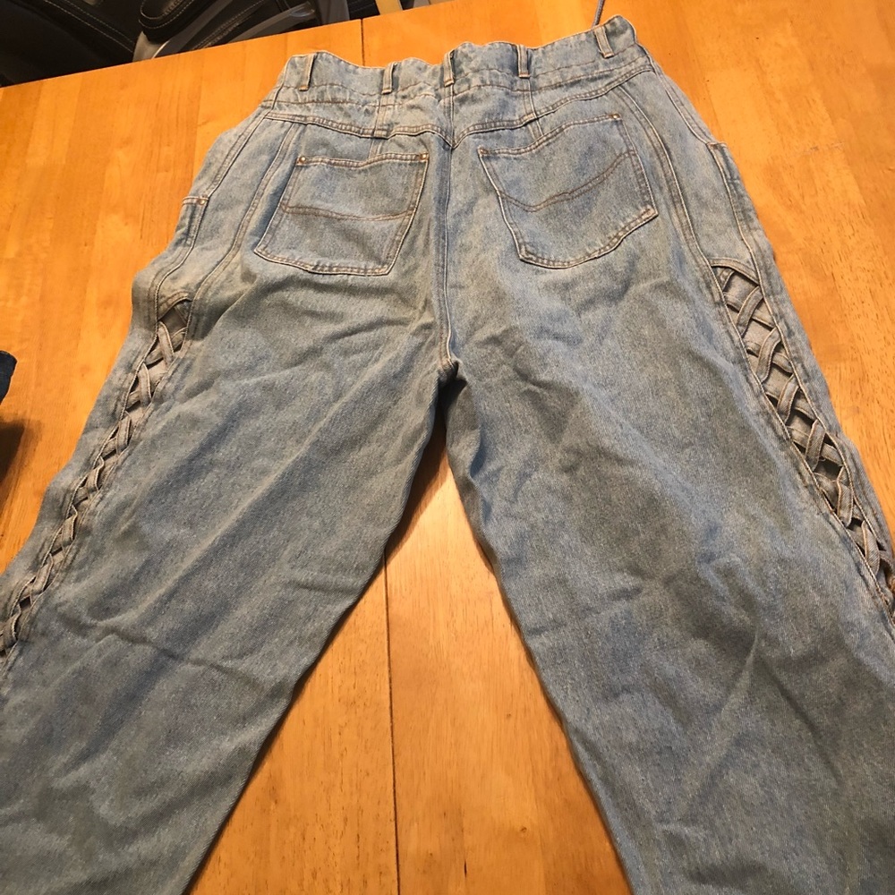 Vintage mom jeans with cut out designs mom jeans